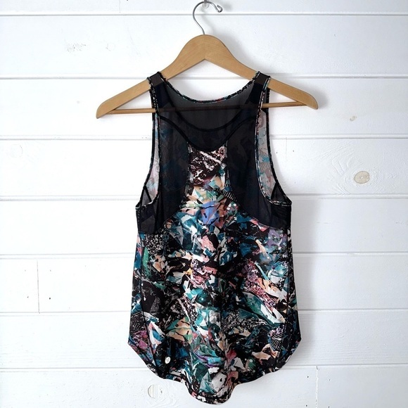 Lululemon Sculpt Tank II Color Crush Multi Black Mesh Activewear Breathable Sz 4 - Picture 9 of 11